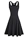 Missufe Women's Sleeveless Racerback Flared Casual Plain Tank Dress