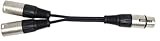 GLS Audio 6 Inch Patch Y Cable Cords - XLR Female to Dual XLR Male Cables - 6" Y-Cable Cord Splitter XLR-F to Dual XLR-M