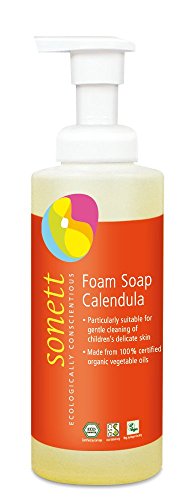 Sonett Organic Foam Soap for Kids pure plant-based oils and essential oils from certified organic cultivation with spagyric Calendula essence 6.7 fl.oz