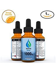 Serenity Hemp Oil - 1 fl oz 1000 mg (Orange) - Certified Organic - Relief for Stress, Inflammation, Pain, Sleep, Anxiety, Depression, Nausea - rich in Vitamin E, Vitamin B, Omega 3,6,9 and MORE!