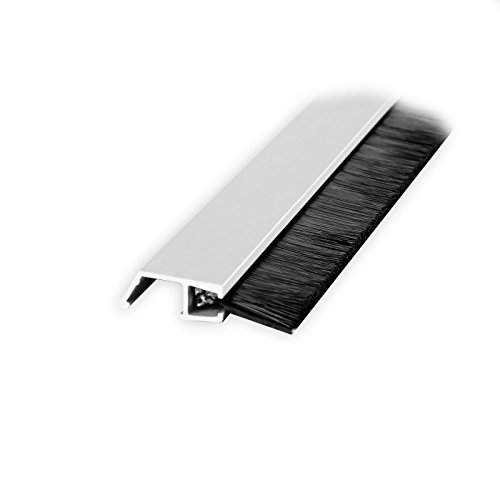DIWARO® Türbodendichtung, Türdichtung, Bodendichtung, Tordichtung, Bürstendichtung | Länge 1m | silber eloxiert | geeignet al