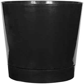 pix 10 Inch Planter Pot With Drainage full depth round cylinder pot black 10 inch