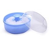 Voberry® Baby Soft Face Body Cosmetic Powder Puff Sponge Box Case Container (blue)