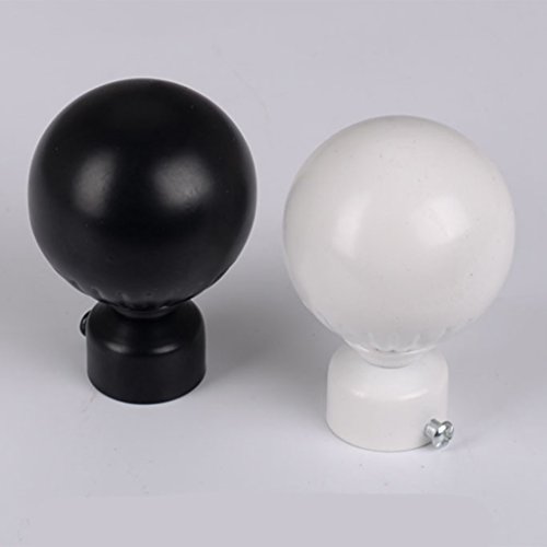 Blesiya 1PC/Pack 28mm Dia. Metal Curtain Pole Finials Window Drape Rod Ends Caps 14 Styles Available - B Style Black