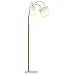 Amazon Brand – Rivet 3-Light Arc Floor Lamp, Marble and Brass, With Bulbs , 79