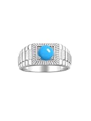 Rylos Men's Ring Sterling Silver Ring, 7MM Round