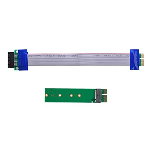 cablecc NGFF M-Key NVME AHCI SSD to PCI-E 3.0 1x x1 Vertical Adapter with Cable Male to Female Extension