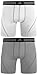 Men's Athletic Stretch Boxer Brief Underwear (2 pack), SMALL, White/ Aluminum 2 Aluminum 2