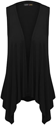 KAY SINN Womens Sleeveless Draped Open Cardigan