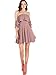 MakeMeChic Women's Off The Shoulder Ruffle Party Cocktail Swing Dress Pink S