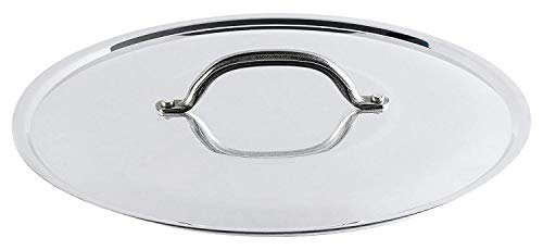 Pentole Agnelli Coperchio con Orlo in Alluminio con Ponticello in Acciaio Inossidabile, 55 cm, Argento