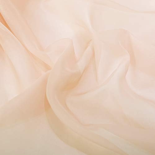 Deconovo Peach Semi Sheer Eyelet Curtains 140x180 cm 2 Pieces
