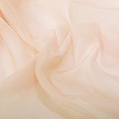 Deconovo Peach Semi Sheer Eyelet Curtains 140x180 cm 2 Pieces