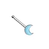 Inspiration Dezigns Illuminating Glow in The Dark Moon Nose Stud Ring (Sold Individually)