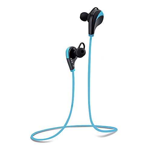 VicTec Sport Wireless Headset Headphone With CSR V4.0 Chip Bluetooth 4.0 A2DP and AVRCP Profile Technology Compatible with Iphone 6 Plus 6 5S 5C 4S Samsung Galaxy S6 5 Note 5 4 LG G4 G3 etc - Blue