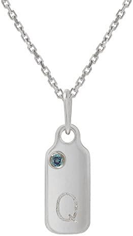 Mini Mini Jewels 14k Gold Alexandrite June Birthstone Accented Letter Q Dog-tag Necklace Pendant