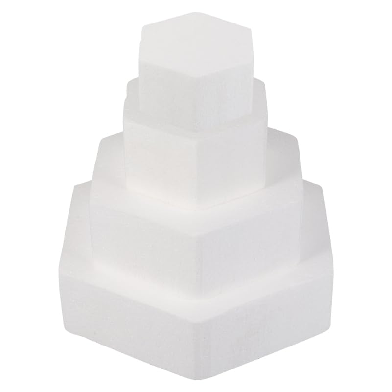 Photo 1 of Set of 4 Foam Cake Dummies, Fake Cake Cakes Sets in Varying Sizes, Cake Dummies for Birthday Fake Wedding Cake (4, 6, 8 and 10 in)
