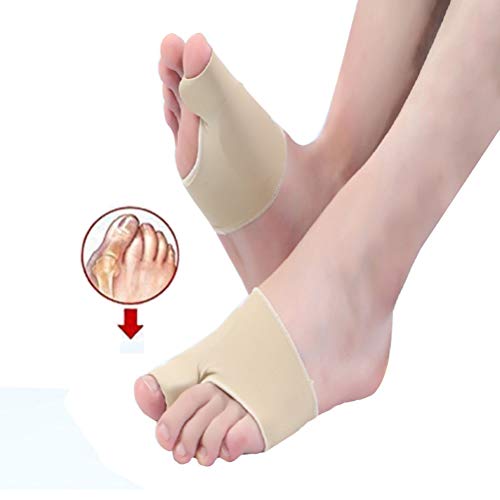 Bunion Corrector Sleeve with Gel Pad, Bukm Elastic Bootie Bunion Relief Cushions - Hallux Valgus Pain Relief - Shoe Friction Protector - Adjustable Size for Men and Women (2 Pack)