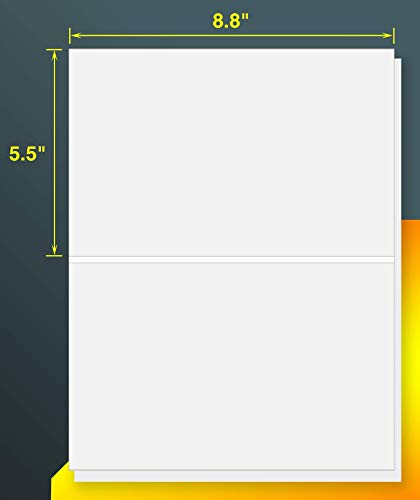 iLable 8.5" x 5.5" Half Sheet Self Adhesive Shipping Labels for Laser & Inkjet Printers[150 Sheets,300 Labels]