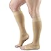 Truform Short Length 20-30 mmHg Compression Stockings for Men and Women, Reduced Length, Open Toe, Beige, Medium