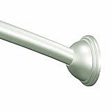 Moen CSR2160BN 54-Inch to 72-Inch Adjustable Length Fixed Mount Single Curved Shower Rod, Brushed Nickel