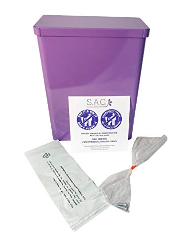Sanitary Napkin Receptacle, Surface Mount, Steel, 1 gal, Measures: 7 ½ " w x 9 3/4 " H x 4" D (Lavender)