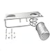 Kioos Aluminum Wall Mounted Hair Dryer Holder, Blow Dryer Brush Rack, Hanging Bathroom Shelves with Towel Bar Hooks 1 Cup