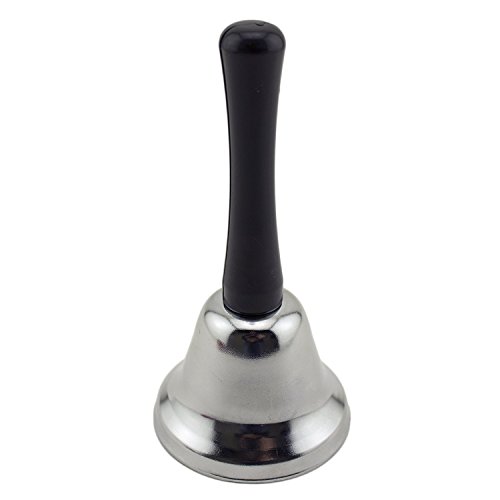 Home-organizer Tech Multi Purpose Steel Hand Bell Loud Call Bell Alarm (Silver) - Thumbnail 2