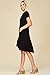 Annabelle Women's Comfy Short Sleeve Scoop Neck Swing Dresses with Pockets 3X-Large Black D5213X