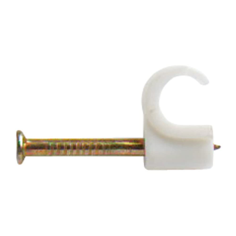 Merriway BH07307 (1000 Pcs) Round RG59 and RG6 Coaxial Cable Clips, White 6.0mm - Pack of 1000 Pieces