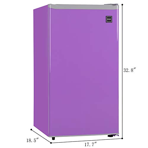 RCA RFR321PURPLE 3.2 Cu Ft Compact Fridge, Mini Refrigerator, Purple