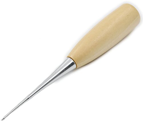 MAGIKON 2-Pack Wooden Handle Leather Stitching Sewing Awl Repair Tool (Round)