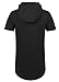 Yingkis Men's Hipster Hip Hop Asymmetric T-Shirt Short Sleeve Side Zipper Hooded Pullover Tshirts