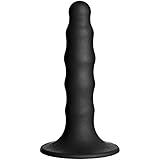 Doc Johnson Vac-U-Lock - Ripple - Silicone - 6.5 in. Long and 1.5 in. Wide - F-Machine, O-Ring Harness, and Vac-U-Lock Harness Compatible Silicone Dildo, Black