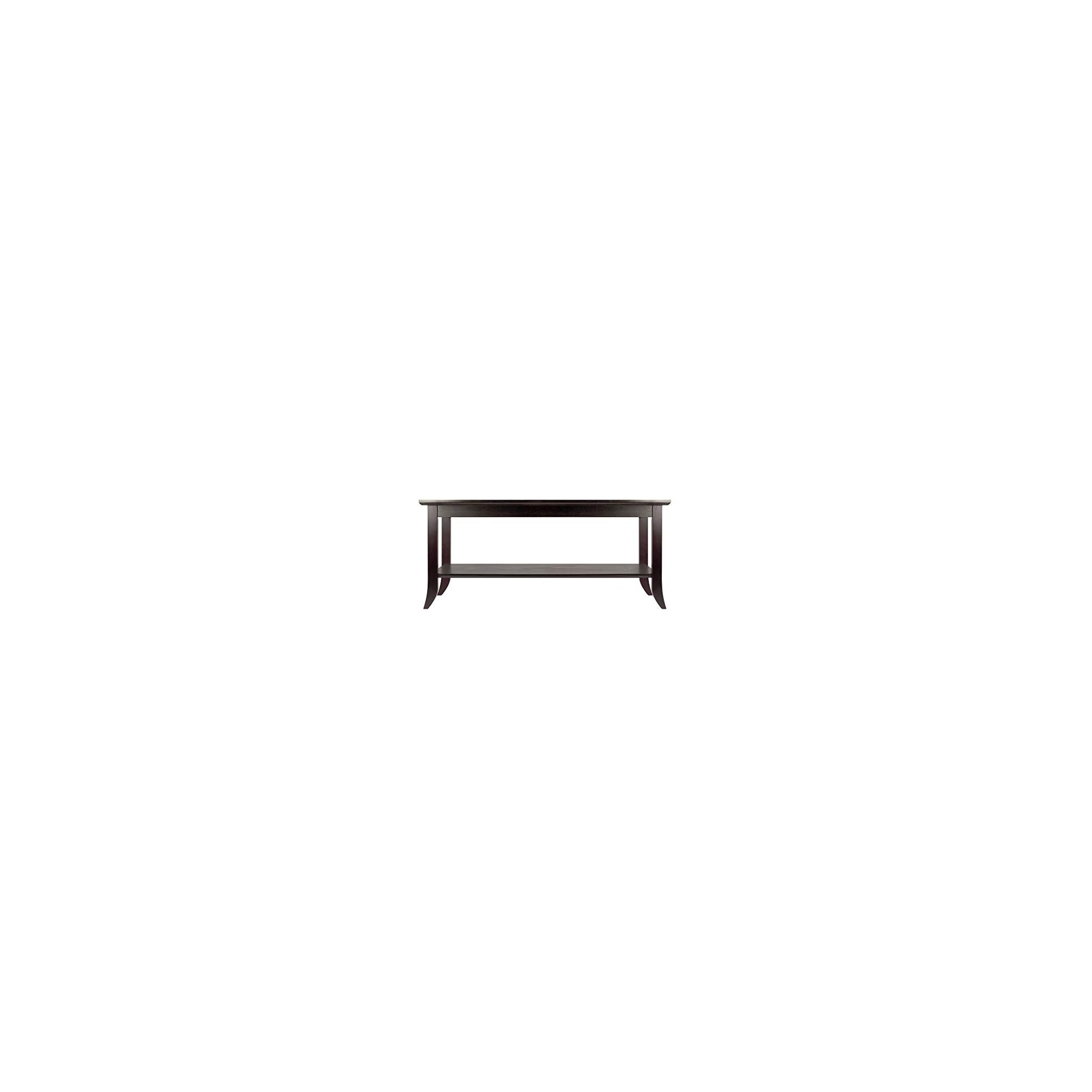 Winsome Genoa Rectangular Coffee Table with Glass Top And Shelf