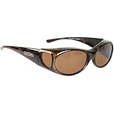 Jonathan Paul® Fitovers Aurora Small Polarized Over Sunglasses ; Brown-Marble & Polarvue Amber