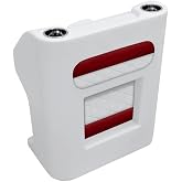 Wise Deluxe DLX1168 Pontoon Boat Steering Console &ndash; Marine-Grade Vinyl, Built-In Cup Holders, Removable Panel for Wiring Access, Roto-Molded Construction (Brite White/Crimson Red 085211)