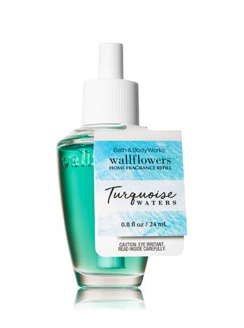 Bath & Body Works TURQUOISE WATERS Wallflowers Home Fragrance Refill - 4 Pack with a Jarosa Bee Organic Peppermint Lip Balm