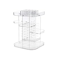 Poooyun-Life-收纳盒 Makeup Storage Organizer 360 Degree Rotation Cosmetic Display Case Storage Box DIY Adjustable Height Makeup Storage Box,Clear,L