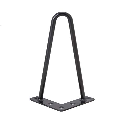 Osring 8 Inch Hairpin Legs Solid 2-Rod Furniture Feet, Mid-Century Metal Coffee Table Legs with Protector Pads, 4 Pack