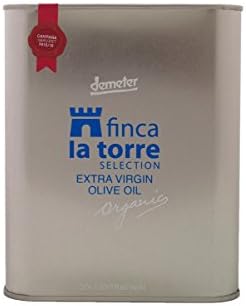 Finca La Torre Organic Arbequina 2L Tin Spanish Award Winning Extra Virgin Olive Oil 2 Liters (67oz)