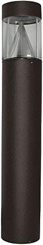 15w USA LED Round Flat Top Bollards with Aluminum Cone 120v-277v - Bronze - 5000K