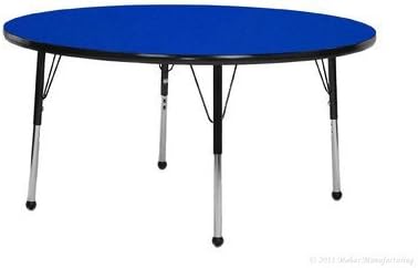 Creative Colors N42RNTA-TN Activity Table, Self-Leveling Glides, Toddler Height, 42", Round, Gray Nebula Top, Tan Edge