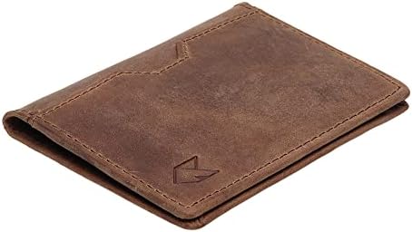 Cartera de cuero para tarjetas de crédito para hombres y mujeres, cartera delgada y plegable con bloqueo RFID, bolsillo frontal delgado, cartera minimalista para tarjetas, funda pequeña para