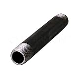 Everflow Supplies NPBL3480 8" Long Black Steel Nipple Pipe Fitting with 3/4" Nominal Size Diameter
