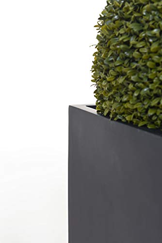 VIVANNO Pflanzkübel Fiberglas Block Frostsicher - 45x45x45 cm - Anthrazit Matt - Blumenkübel Quadratisch für Draußen und Drinnen – Bild 7
