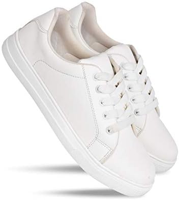 BUCADIA Women's Latest Collection frunky White Casual Sneakers Canvas Shoes