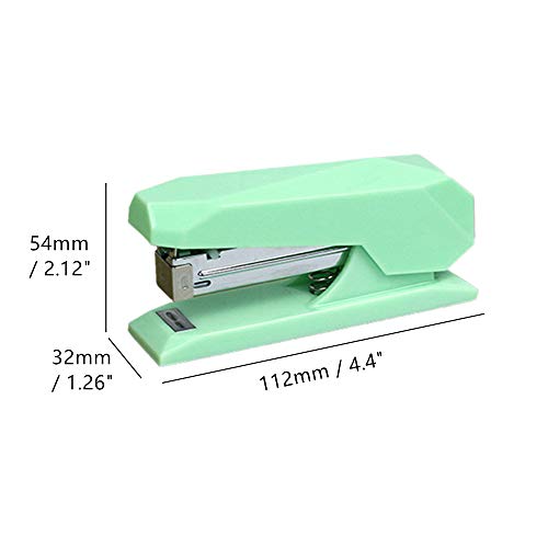 Mint Green Stapler Desk Premium Spring Powered Staplers No-Jam Desktop Executive Stapling Tool with Non-Slip Base 20 Sheets Capacity Diamond Shape Office School Supplies (Mint Green)