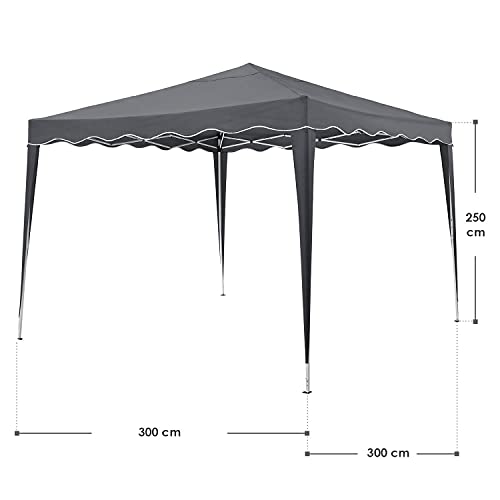 Juskys Faltpavillon Vivara 3x3 m — Pop-up Pavillon höhenverstellbar, UV50+ & wasserabweisend — Gartenzelt mit Tasche… – Bild 3
