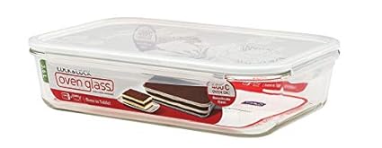 LOCK & LOCK Auflaufform aus Glas für den Backofen - Oven Glass Turkey - Lasagneform mikrowellengeeignet - Glastopf zum Kochen